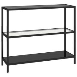 vidaXL Estantería transparente y negro de vidrio templado 100x36x90 cm