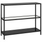 vidaXL Estantería transparente y negro de vidrio templado 100x36x90 cm vidaXL Estantería transparente y negro de vidrio templado 100x36x90 cm