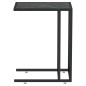 vidaXL Mesita ordenador vidrio transparente negro mármol 50x35x65cm vidaXL Mesita ordenador vidrio transparente negro mármol 50x35x65cm