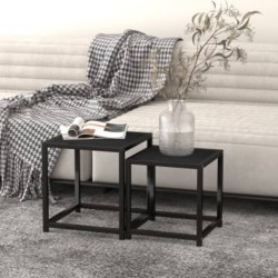 vidaXL Mesas de centro 2 unidades MDF negro