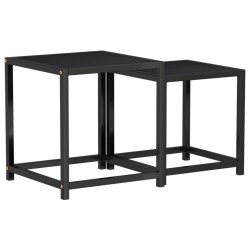 vidaXL Mesas de centro 2 unidades MDF negro