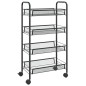vidaXL Carrito de cocina 4 niveles hierro negro 46x26x85 cm