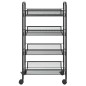 vidaXL Carrito de cocina 4 niveles hierro negro 46x26x85 cm