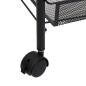 vidaXL Carrito de cocina 4 niveles hierro negro 46x26x85 cm