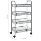vidaXL Carrito de cocina 4 niveles hierro gris 46x26x85 cm vidaXL Carrito de cocina 4 niveles hierro gris 46x26x85 cm