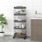 vidaXL Carrito de cocina 5 niveles hierro y ABS gris 42x29x128 cm vidaXL Carrito de cocina 5 niveles hierro y ABS gris 42x29x128 cm