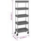vidaXL Carrito de cocina 5 niveles hierro y ABS gris 42x29x128 cm vidaXL Carrito de cocina 5 niveles hierro y ABS gris 42x29x128 cm
