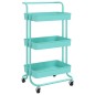 vidaXL Carrito de cocina 3 niveles hierro y ABS turquesa 42x35x85 cm vidaXL Carrito de cocina 3 niveles hierro y ABS turquesa 42x35x85 cm