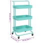 vidaXL Carrito de cocina 3 niveles hierro y ABS turquesa 42x35x85 cm vidaXL Carrito de cocina 3 niveles hierro y ABS turquesa 42x35x85 cm
