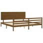 vidaXL Estructura cama y cabecero madera maciza marrón miel 200x200 cm