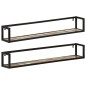 vidaXL Estantes de pared 2 uds madera maciza mango hierro 110x17x17 cm vidaXL Estantes de pared 2 uds madera maciza mango hierro 110x17x17 cm