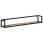 vidaXL Estantes de pared 2 uds madera maciza mango hierro 110x17x17 cm vidaXL Estantes de pared 2 uds madera maciza mango hierro 110x17x17 cm