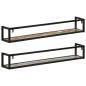 vidaXL Estantes de pared 2 uds madera maciza mango hierro 110x17x17 cm vidaXL Estantes de pared 2 uds madera maciza mango hierro 110x17x17 cm
