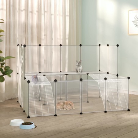 vidaXL Jaula de animales pequeños transparente PP y acero 143x107x93cm