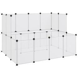 vidaXL Jaula de animales pequeños transparente PP y acero 143x107x93cm
