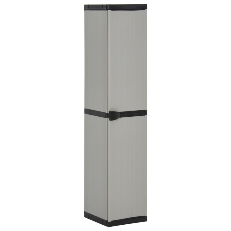 vidaXL Armario de jardín con 3 estantes gris y negro 34x40x168 cm vidaXL Armario de jardín con 3 estantes gris y negro 34x40x168 cm