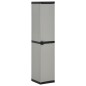 vidaXL Armario de jardín con 3 estantes gris y negro 34x40x168 cm vidaXL Armario de jardín con 3 estantes gris y negro 34x40x168 cm