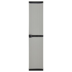 vidaXL Armario de jardín con 3 estantes gris y negro 34x40x168 cm