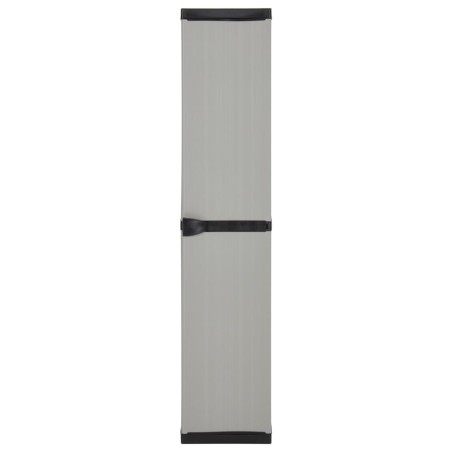 vidaXL Armario de jardín con 3 estantes gris y negro 34x40x168 cm