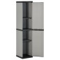 vidaXL Armario de jardín con 3 estantes gris y negro 34x40x168 cm vidaXL Armario de jardín con 3 estantes gris y negro 34x40x168 cm