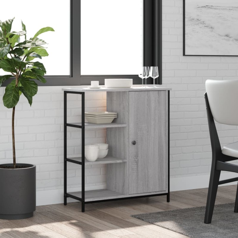 vidaXL Aparador de madera de ingeniería gris Sonoma 70x30x80 cm