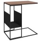 vidaXL Mesa auxiliar de madera contrachapada negro 55x36x59,5 cm