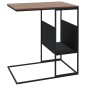 vidaXL Mesa auxiliar de madera contrachapada negro 55x36x59,5 cm
