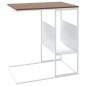 vidaXL Mesa auxiliar de madera contrachapada blanca 55x36x59,5 cm vidaXL Mesa auxiliar de madera contrachapada blanca 55x36x59,5 cm