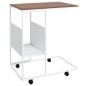 vidaXL Mesa auxiliar con ruedas contrachapado blanco 55x36x63,5 cm vidaXL Mesa auxiliar con ruedas contrachapado blanco 55x36x63,5 cm