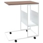 vidaXL Mesa auxiliar con ruedas contrachapado blanco 55x36x63,5 cm vidaXL Mesa auxiliar con ruedas contrachapado blanco 55x36x63,5 cm