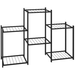 vidaXL Soporte para flores de hierro negro 83x25x60 cm