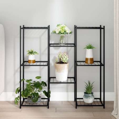 vidaXL Soporte para flores de hierro negro 83x25x80 cm