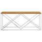 vidaXL Mesa de centro acero inoxidable y madera maciza de acacia