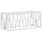 vidaXL Mesa de centro acero inoxidable y vidrio 110x45x45 cm vidaXL Mesa de centro acero inoxidable y vidrio 110x45x45 cm