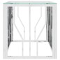 vidaXL Mesa de centro acero inoxidable y vidrio 110x45x45 cm vidaXL Mesa de centro acero inoxidable y vidrio 110x45x45 cm