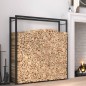 vidaXL Leñero de acero negro mate 110x28x116 cm vidaXL Leñero de acero negro mate 110x28x116 cm