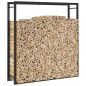 vidaXL Leñero de acero negro mate 110x28x116 cm vidaXL Leñero de acero negro mate 110x28x116 cm
