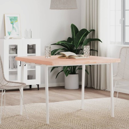 vidaXL Tablero de mesa cuadrado de madera maciza de haya 90x90x4 cm