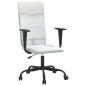 vidaXL Silla de oficina altura ajustable tela malla y cuero PE blanco vidaXL Silla de oficina altura ajustable tela malla y cuero PE blanco