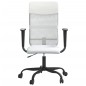 vidaXL Silla de oficina altura ajustable tela malla y cuero PE blanco vidaXL Silla de oficina altura ajustable tela malla y cuero PE blanco