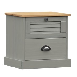 vidaXL Mesita de noche VIGO madera maciza de pino gris 42x35x40 cm