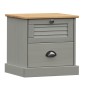 vidaXL Mesita de noche VIGO madera maciza de pino gris 42x35x40 cm