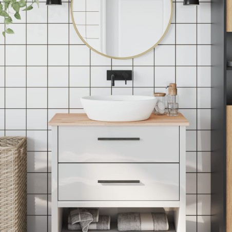 vidaXL Encimera de baño madera maciza de haya 80x40x1,5 cm