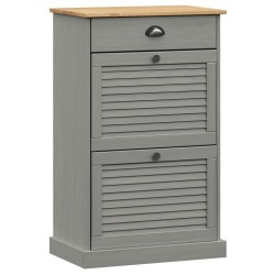 vidaXL Zapatero VIGO madera maciza de pino gris 60x35x96 cm