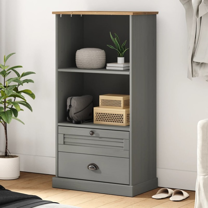vidaXL Librería VIGO madera maciza de pino gris 60x35x114,5 cm vidaXL Librería VIGO madera maciza de pino gris 60x35x114,5 cm