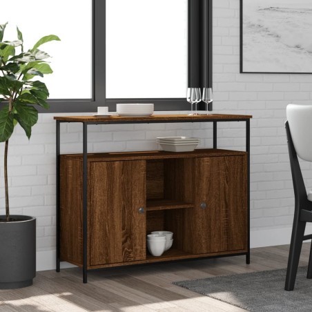 vidaXL Aparador de madera de ingeniería roble marrón 100x35x80 cm