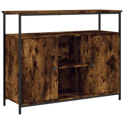 vidaXL Aparador de madera de ingeniería roble ahumado 100x35x80 cm