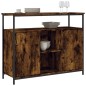 vidaXL Aparador de madera de ingeniería roble ahumado 100x35x80 cm vidaXL Aparador de madera de ingeniería roble ahumado 100x35x80 cm