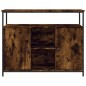 vidaXL Aparador de madera de ingeniería roble ahumado 100x35x80 cm vidaXL Aparador de madera de ingeniería roble ahumado 100x35x80 cm
