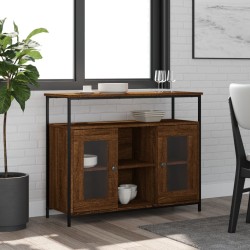 vidaXL Aparador de madera de ingeniería roble marrón 100x35x80 cm